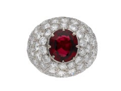 Vintage Spinel & Diamond Ring, Circa 1960