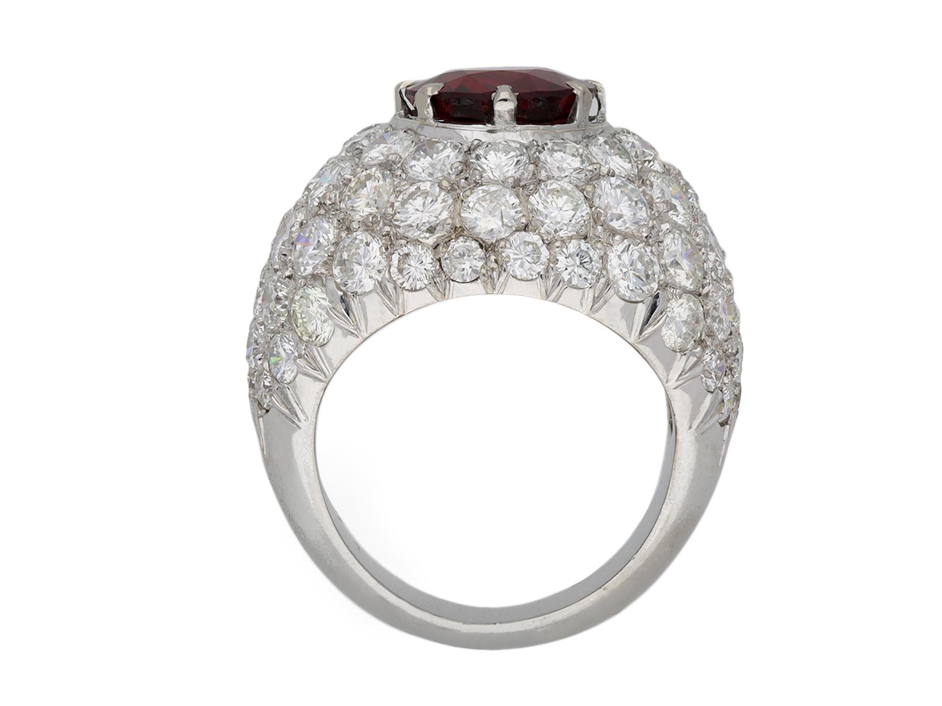 Vintage-Ring aus Spinell und Diamant, um 1960 im Zustand „Gut“ im Angebot in London, GB