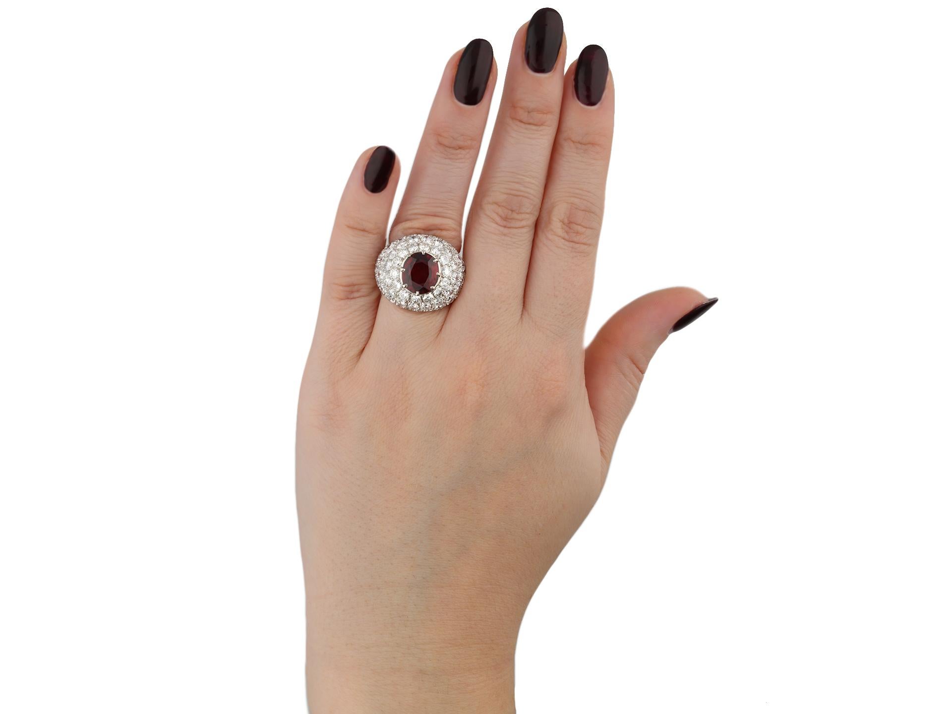Vintage-Ring aus Spinell und Diamant, um 1960 im Angebot 2