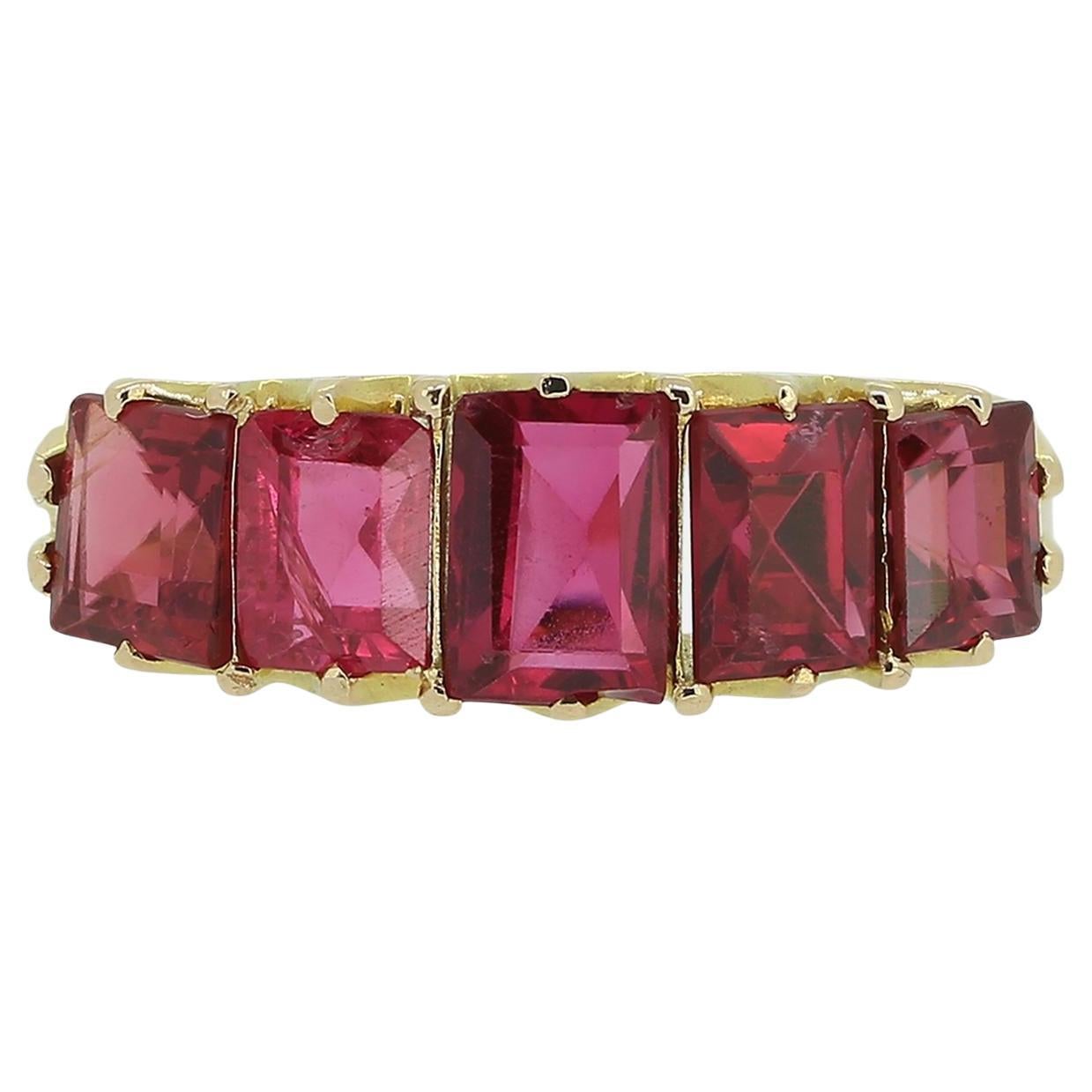 Vintage Spinel Five-Stone Ring
