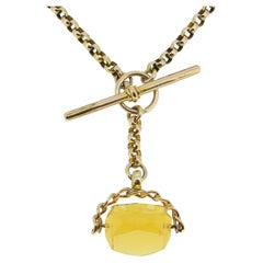 Collier breloque vintage en citrine tourbillonnante