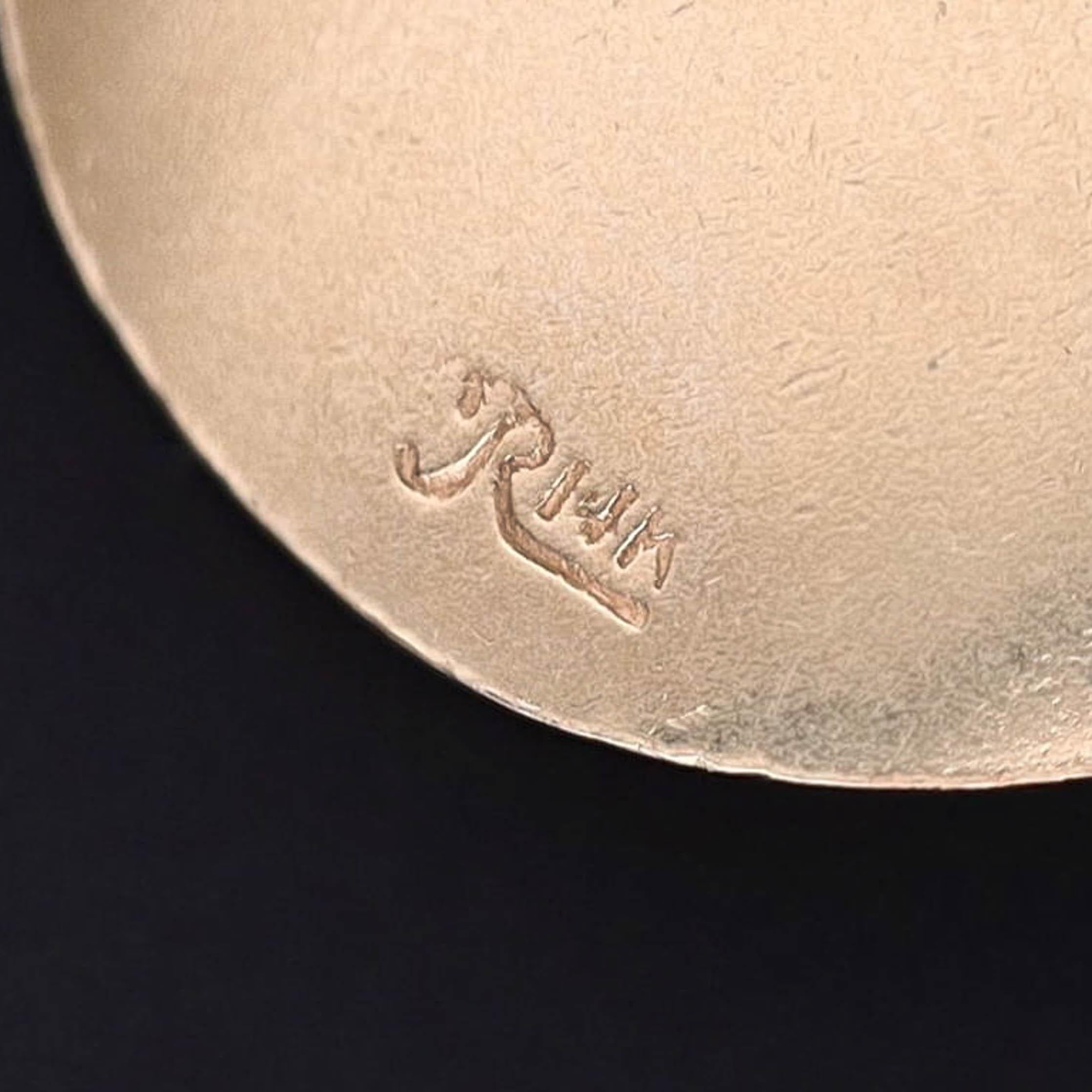 Taille ronde Pendentif en or 14k avec roulette vintage en vente