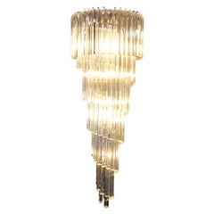 Vintage Spiral Murano Glass Chandelier by Venini