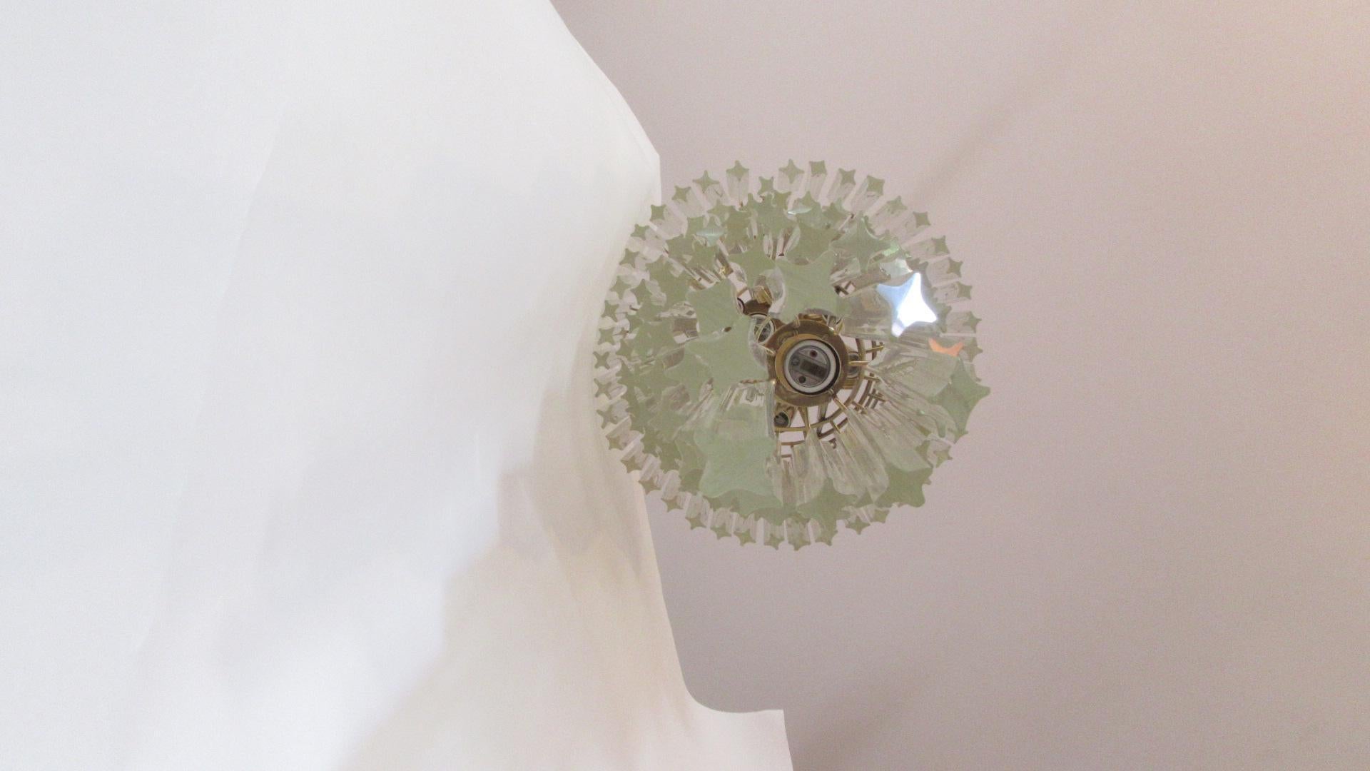 Italian Vintage Spiral Murano Glass Chandelier For Sale