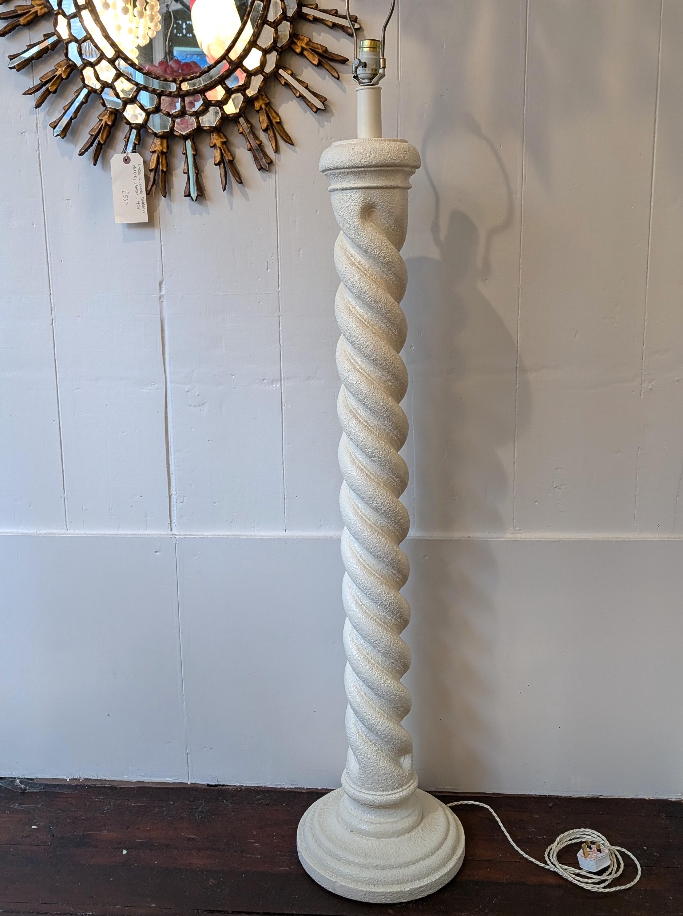 Lampadaire vintage en plâtre texturé style Michael Taylor, États-Unis, années 1980 Bon état - En vente à Hastings, GB