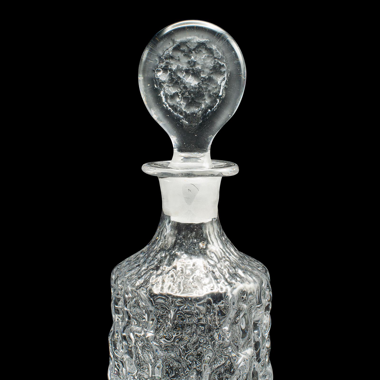 Vintage Spirit Decanter, Italian, Art Glass, Glacier Finish, Liqueur, Aperitif For Sale 5