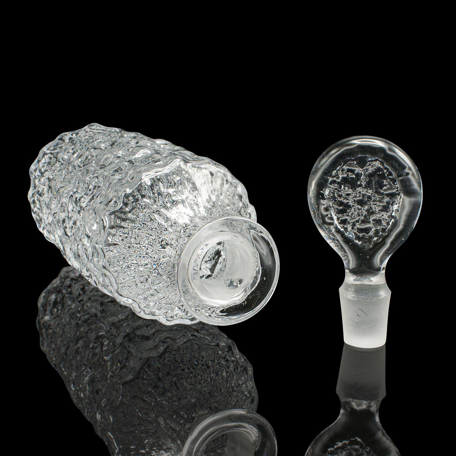 Vintage Spirit Decanter, Italian, Art Glass, Glacier Finish, Liqueur, Aperitif For Sale 2