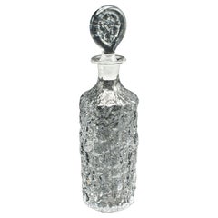 Vintage Spirit Decanter, Italian, Art Glass, Glacier Finish, Liqueur, Aperitif