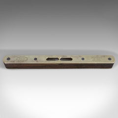 Vintage Spirit Level, English, Rosewood, Brass, Instrument, Rabone, circa 1950