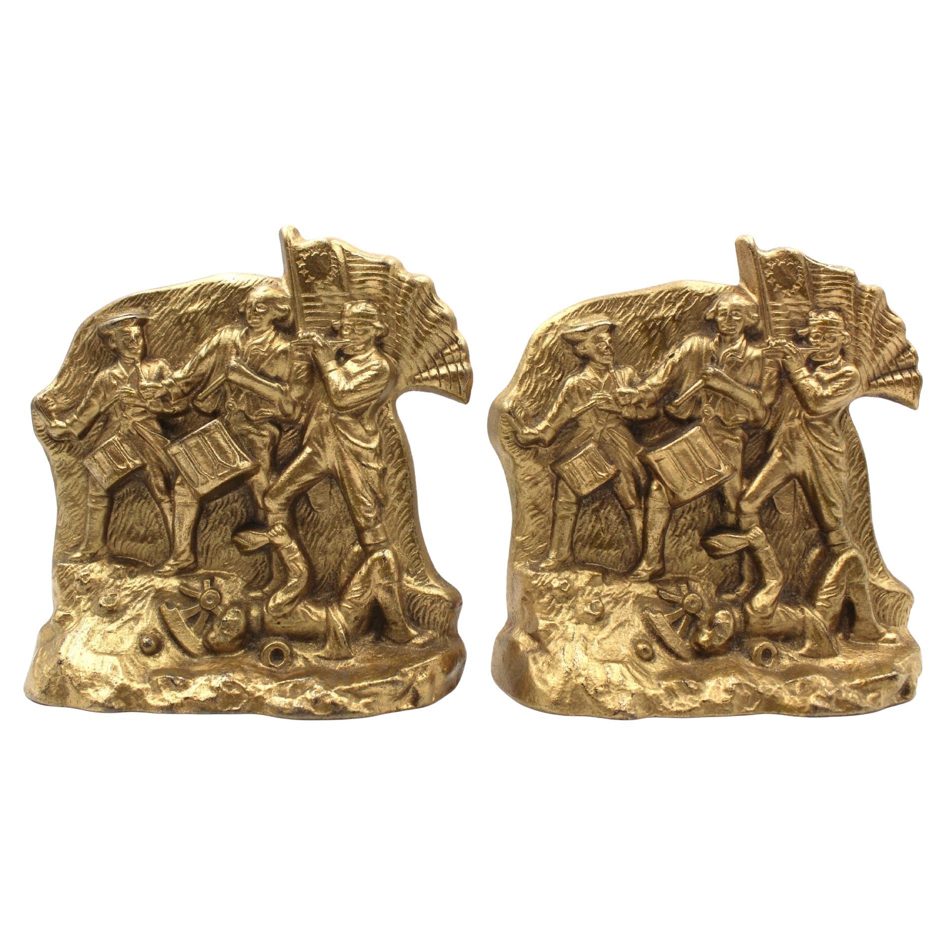 Vintage "Spirit of '76" Bookends by S.C.C., 1974