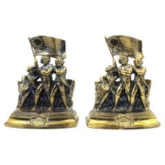 Vintage "Spirit of '76" Bookends by S.C.C., 1974
