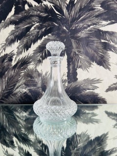 Vintage- Spirits-Karaffe mit Diamantschliff und stilisierter Genie-Flasche, ca. 1980er Jahre