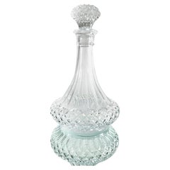 Retro Spirits Decanter with Diamond Cuts and Stylized Genie Bottle, C. 1980's