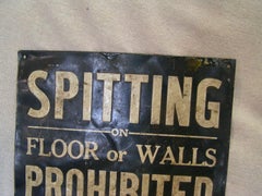 Vintage SPITTING PROHIBITED Prison Sign