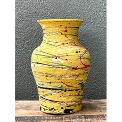 Vintage Splatter Paint Ceramic Vase