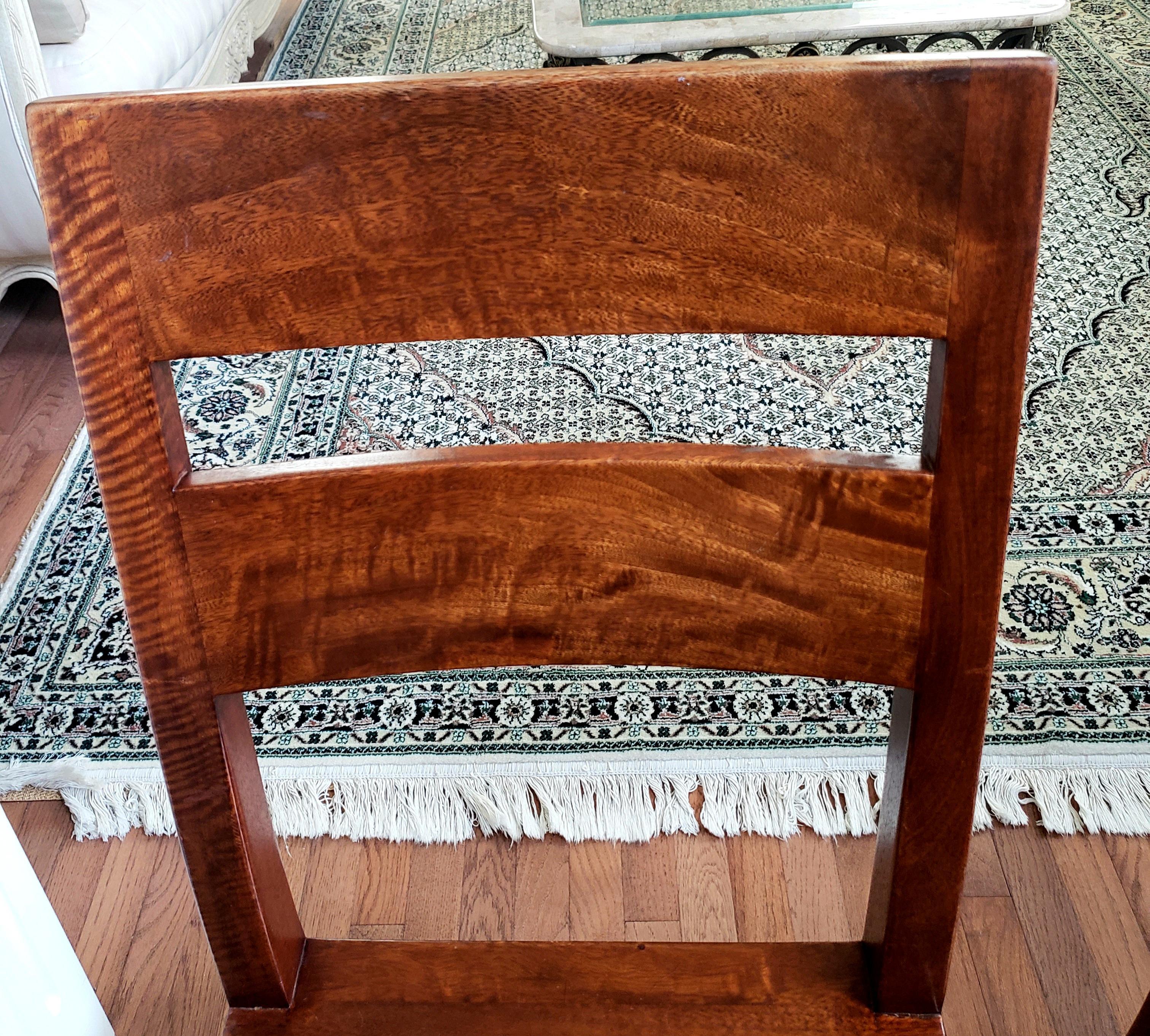 Vintage Splendid Solid Bubinga Wood Chairs, a Pair In Good Condition For Sale In Germantown, MD