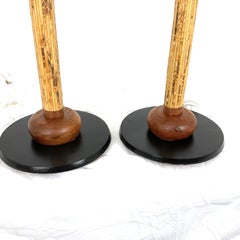 Vintage Split Bamboo and Teak Floor Lamps