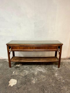 Vintage Split Bamboo Console Sofa Table style of Rising Sun