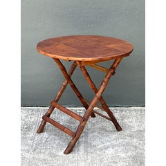 Vintage Split Bamboo Folding Table