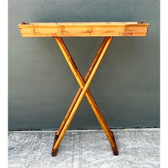 Vintage Split Bamboo Tray Table