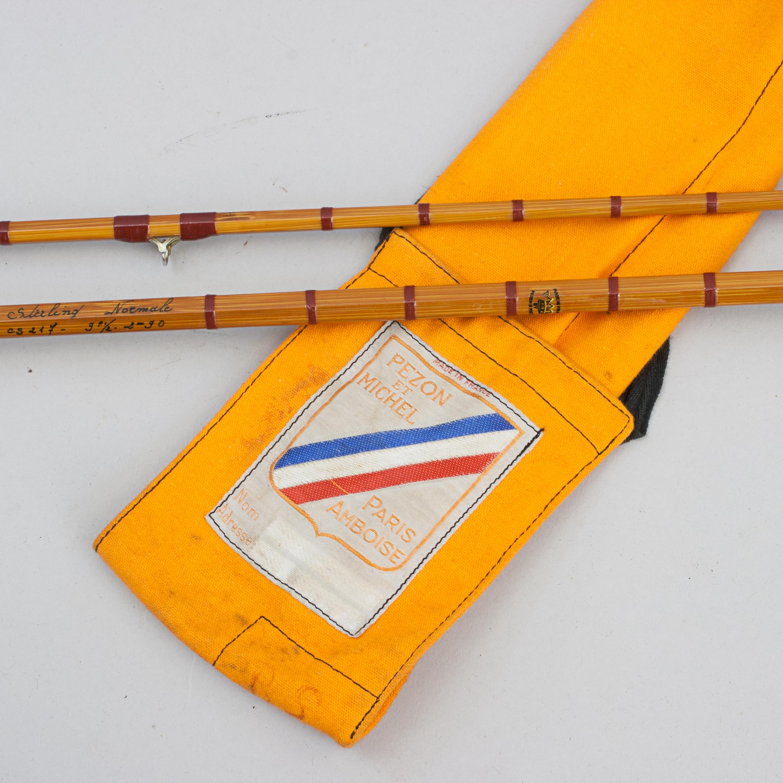 Vintage Split Cane Trout Fishing Rod by Pezon Et Michel For Sale 4