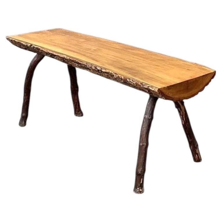 Vintage Split Log Bench