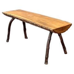 Vintage Split Log Bench