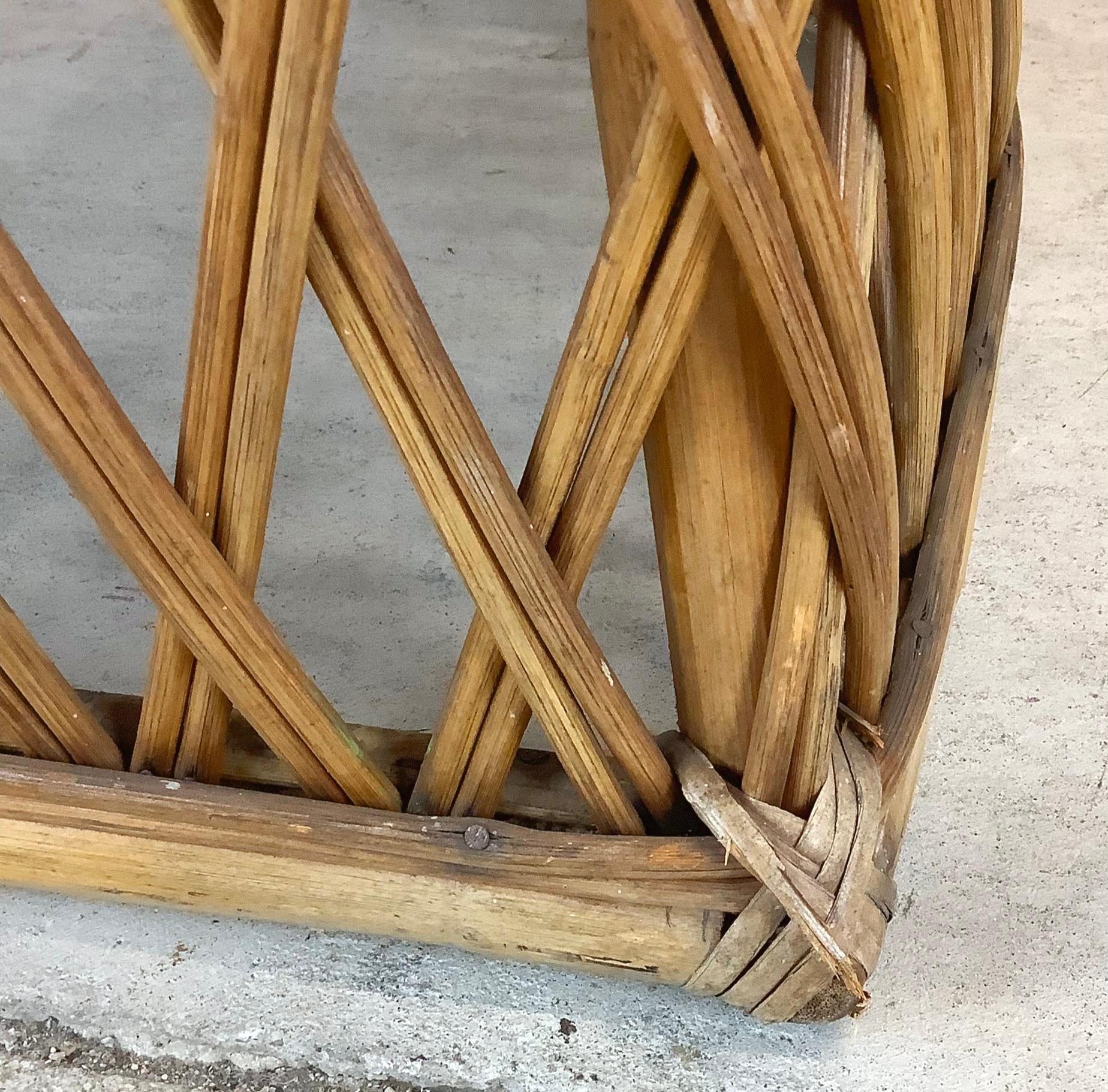 20th Century Vintage Split Reed Accent Chairs - Boho Coastal Pair