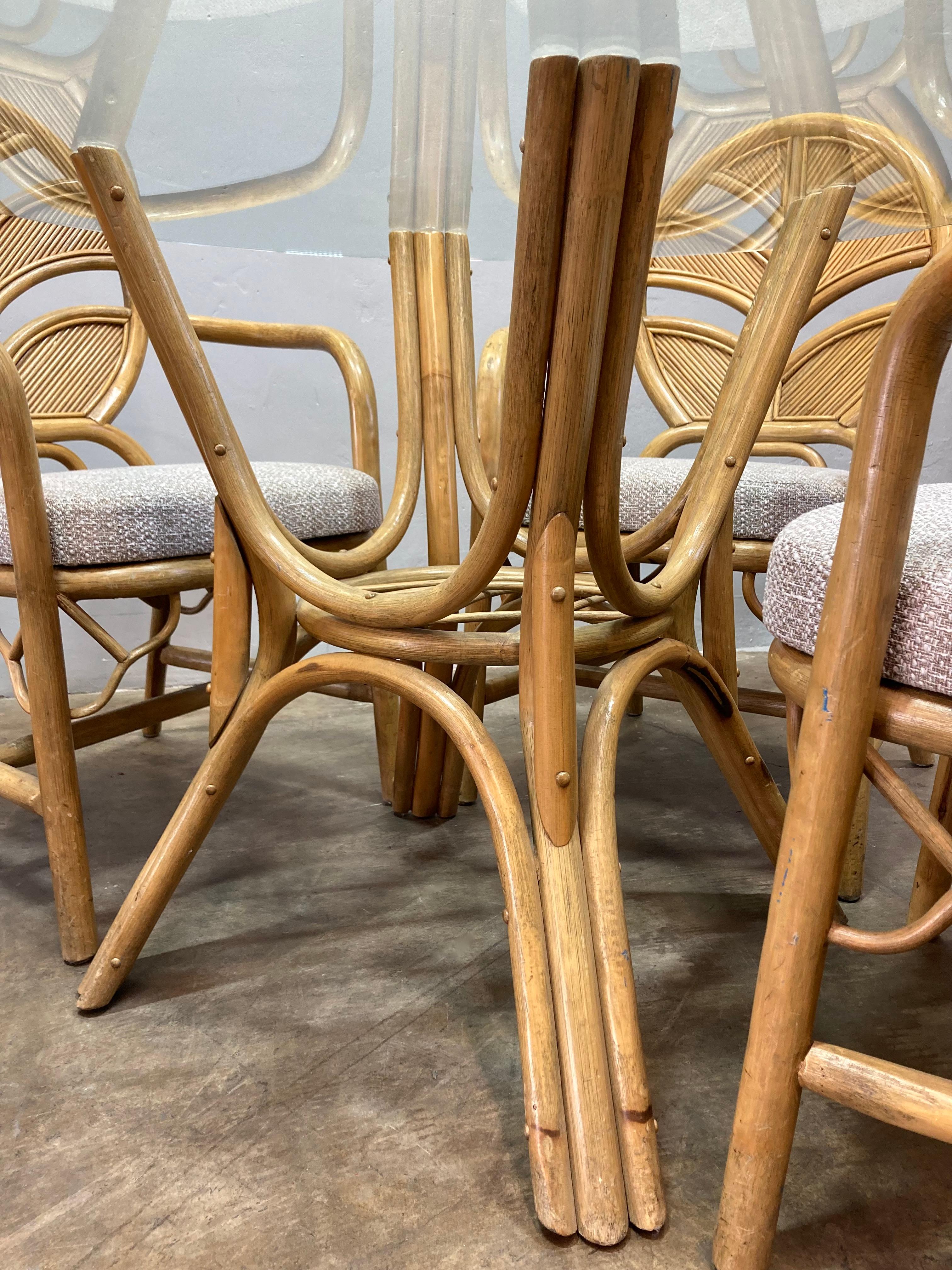 Ensemble de salle à manger Vintage Split Reed Bon état - En vente à Alhambra, CA
