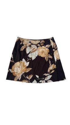 Vintage Sportmax Floral Print Cotton Mini Skirt