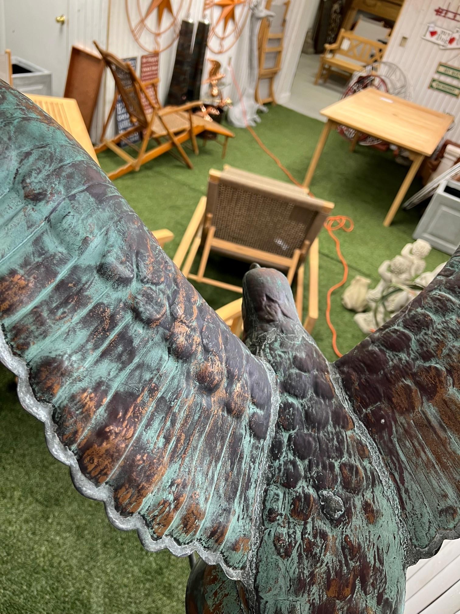 Vintage Spread Winged Copper Eagle Weathervane W/ Sphere, Arrow, Directionals 2