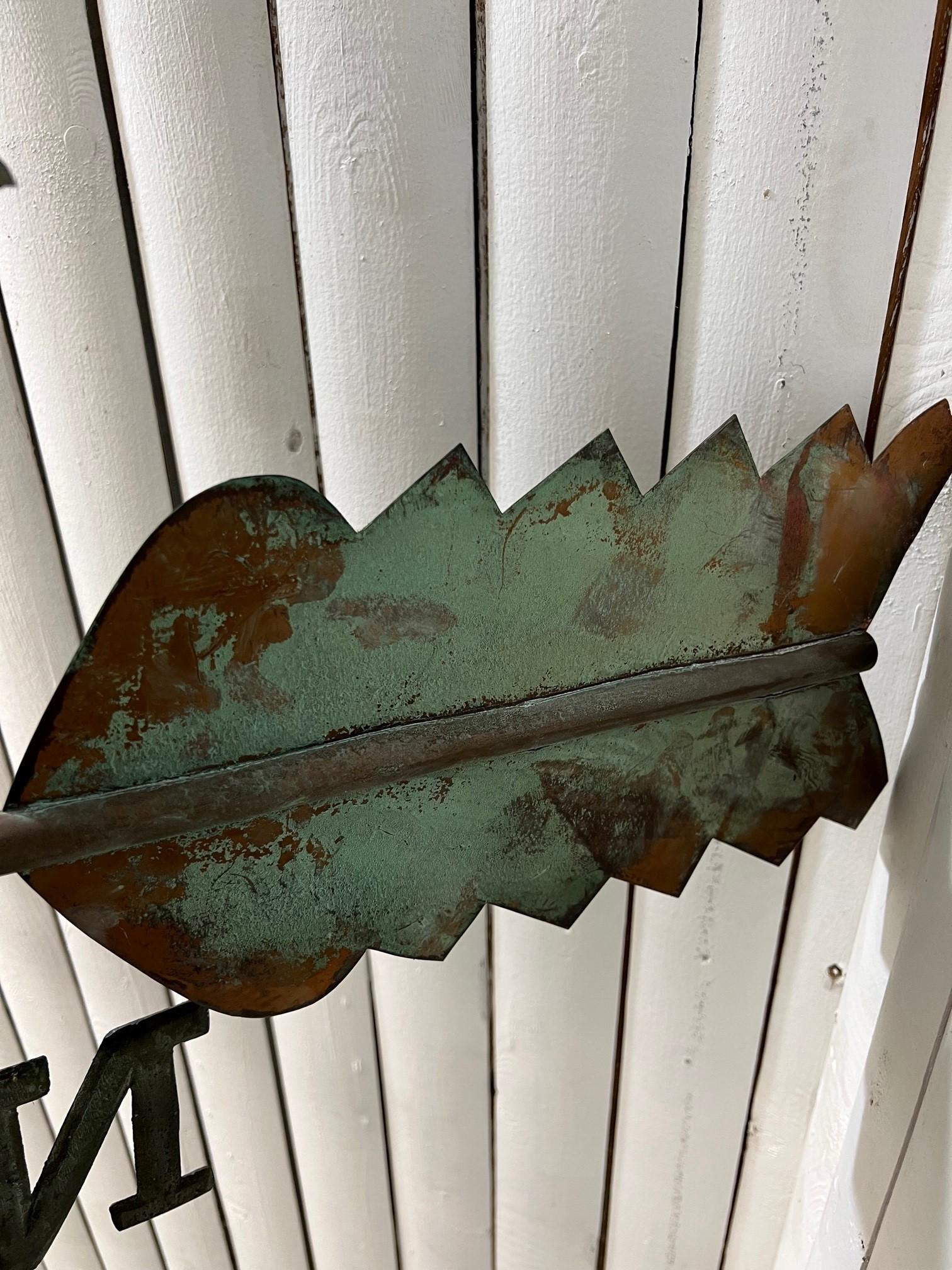Vintage Spread Winged Copper Eagle Weathervane W/ Sphere, Arrow, Directionals 5
