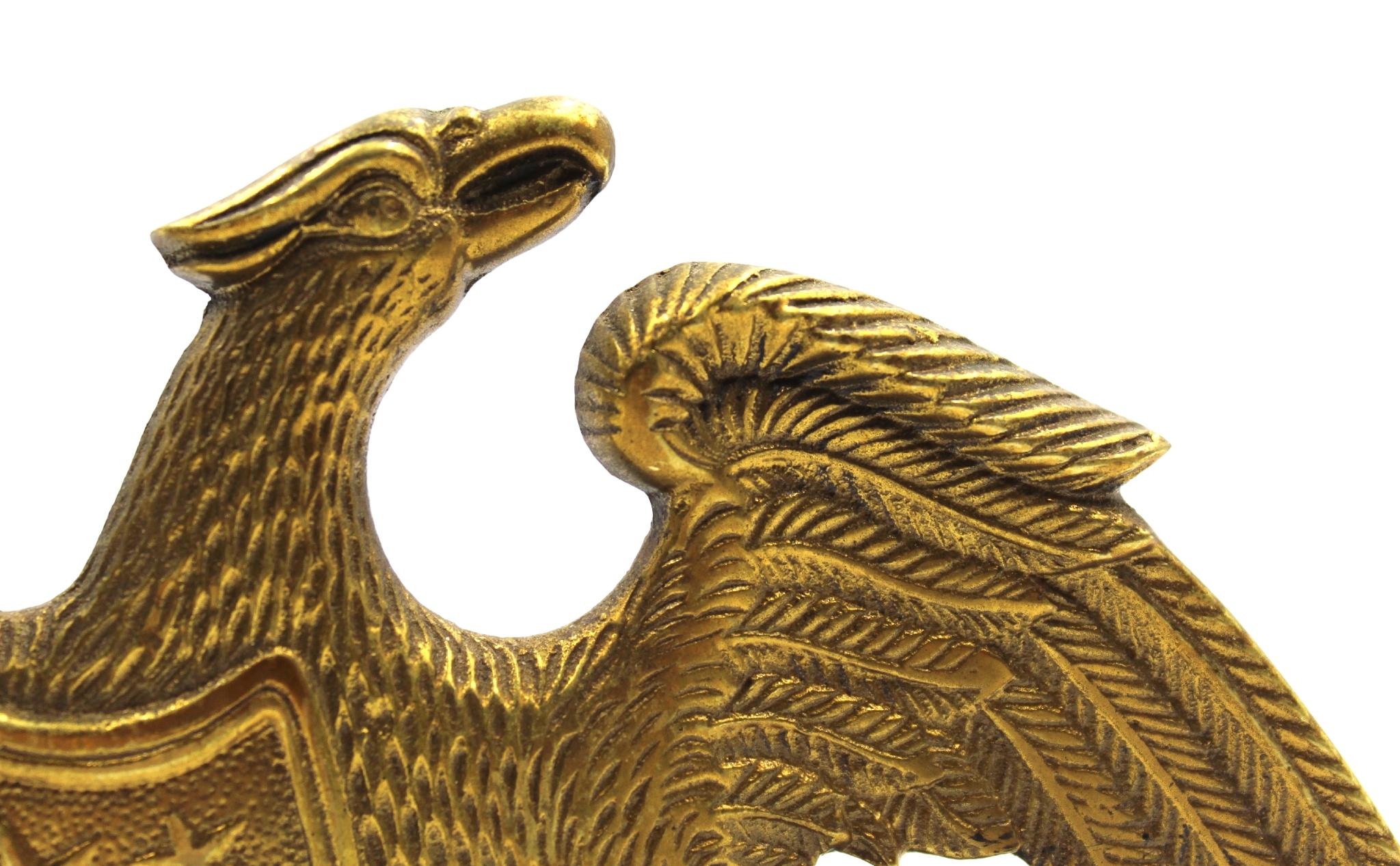 American Vintage Spreadwing Brass Eagle Bookends by Virginia Metalcrafters, 1952