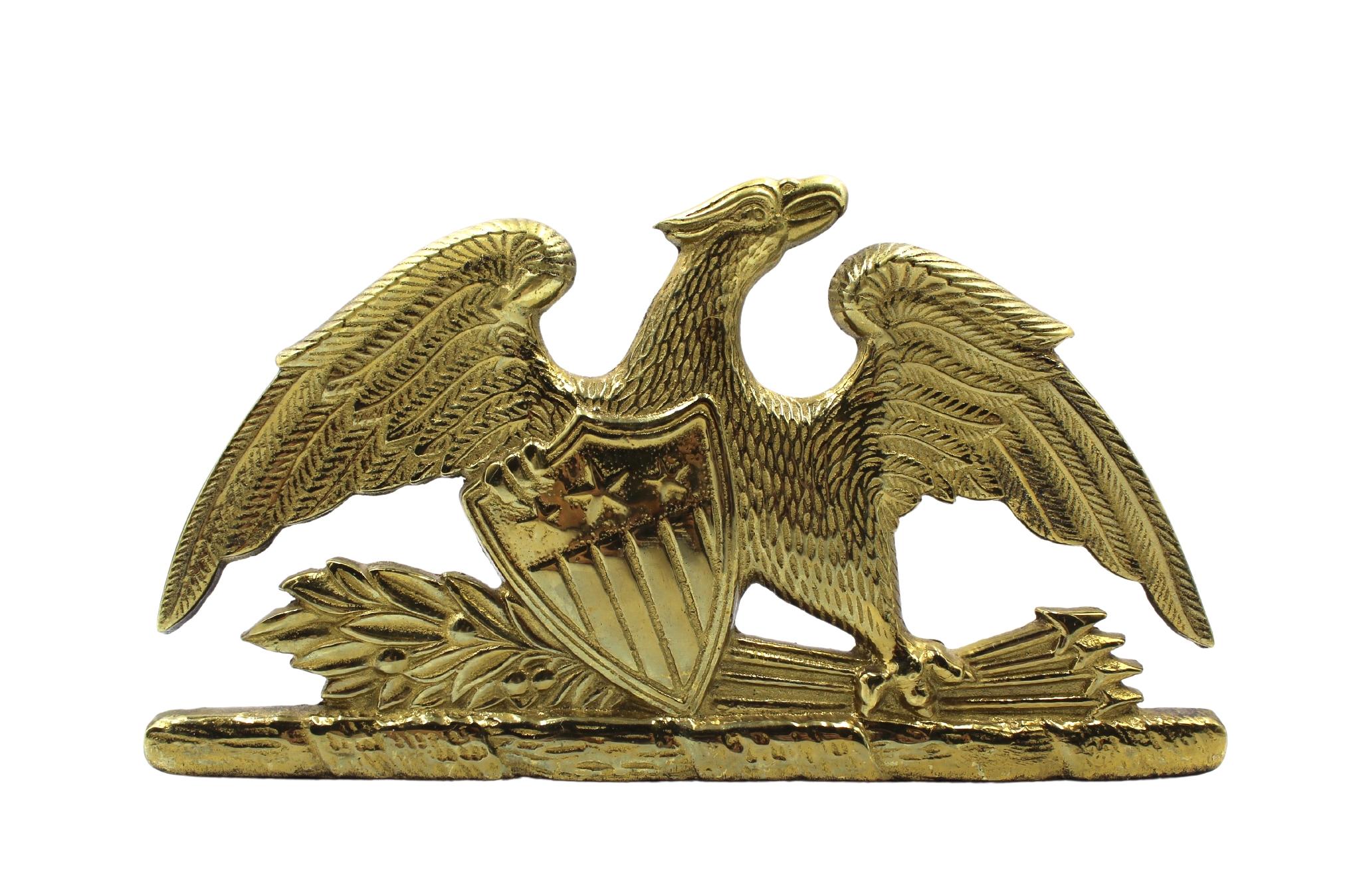 Vintage Spreadwing Brass Eagle Bookends by Virginia Metalcrafters, 1952 In Good Condition In Colorado Springs, CO