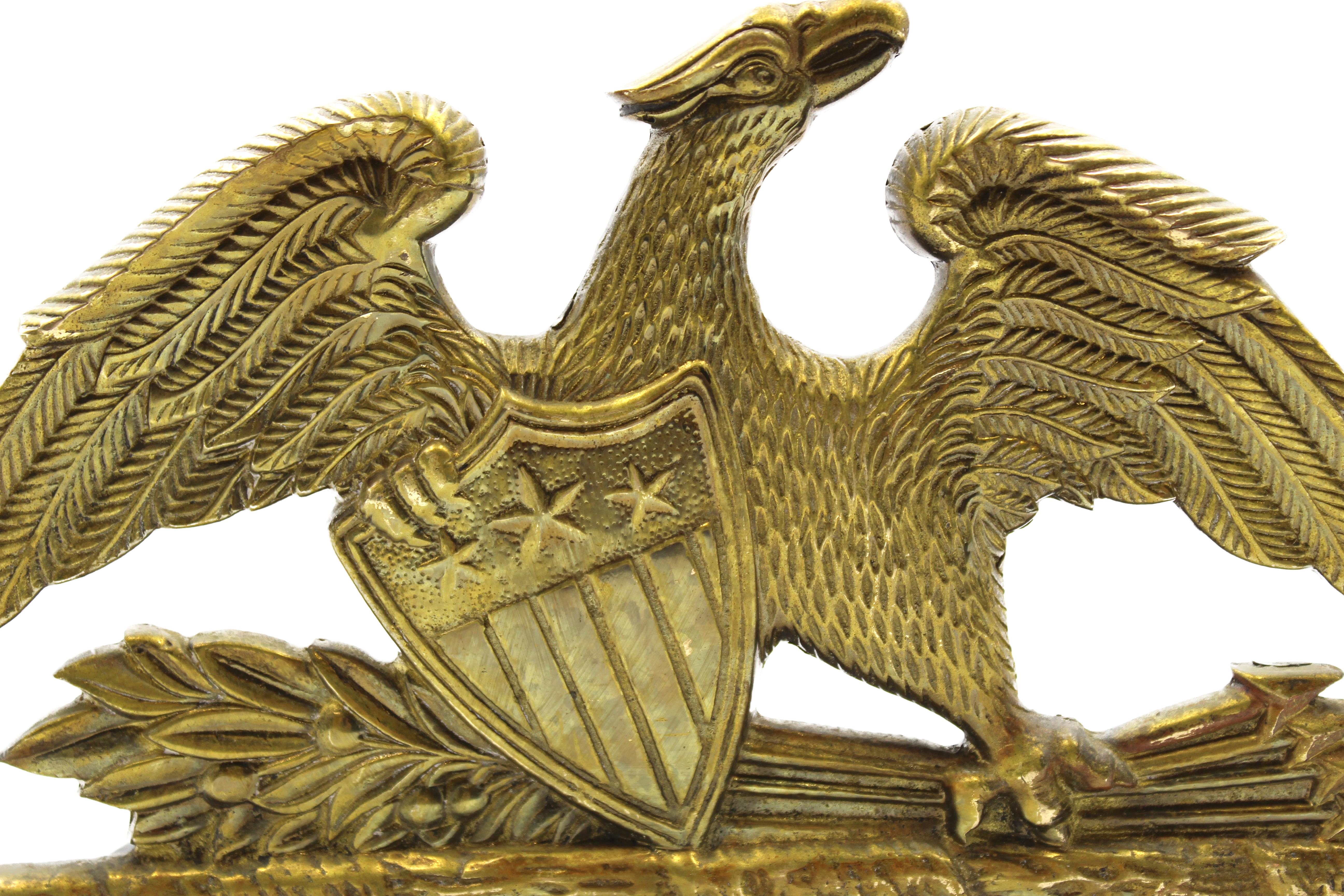 Vintage Spreadwing Brass Eagle Bookends by Virginia Metalcrafters, 1952 1