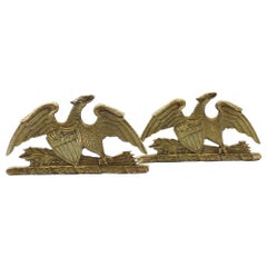 Vintage Spreadwing Brass Eagle Bookends by Virginia Metalcrafters, 1952