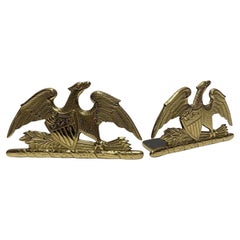 Vintage Spreadwing Brass Eagle Bookends by Virginia Metalcrafters, 1952