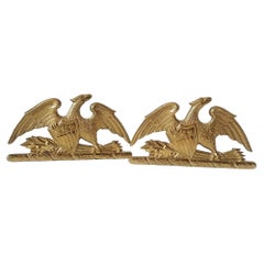 Vintage Spreadwing Brass Eagle Bookends by Virginia Metalcrafters, 1952