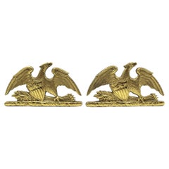 Vintage Spreadwing Brass Eagle Bookends by Virginia Metalcrafters, 1952