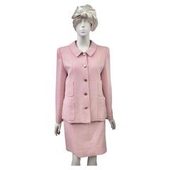 Chanel Pink Two-Piece Skirt Suit at 1stDibs  chanel two piece set pink,  chanel pink suit, chanel pink two piece set