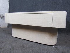 Vintage Springer Style Grasscloth Coffee Table