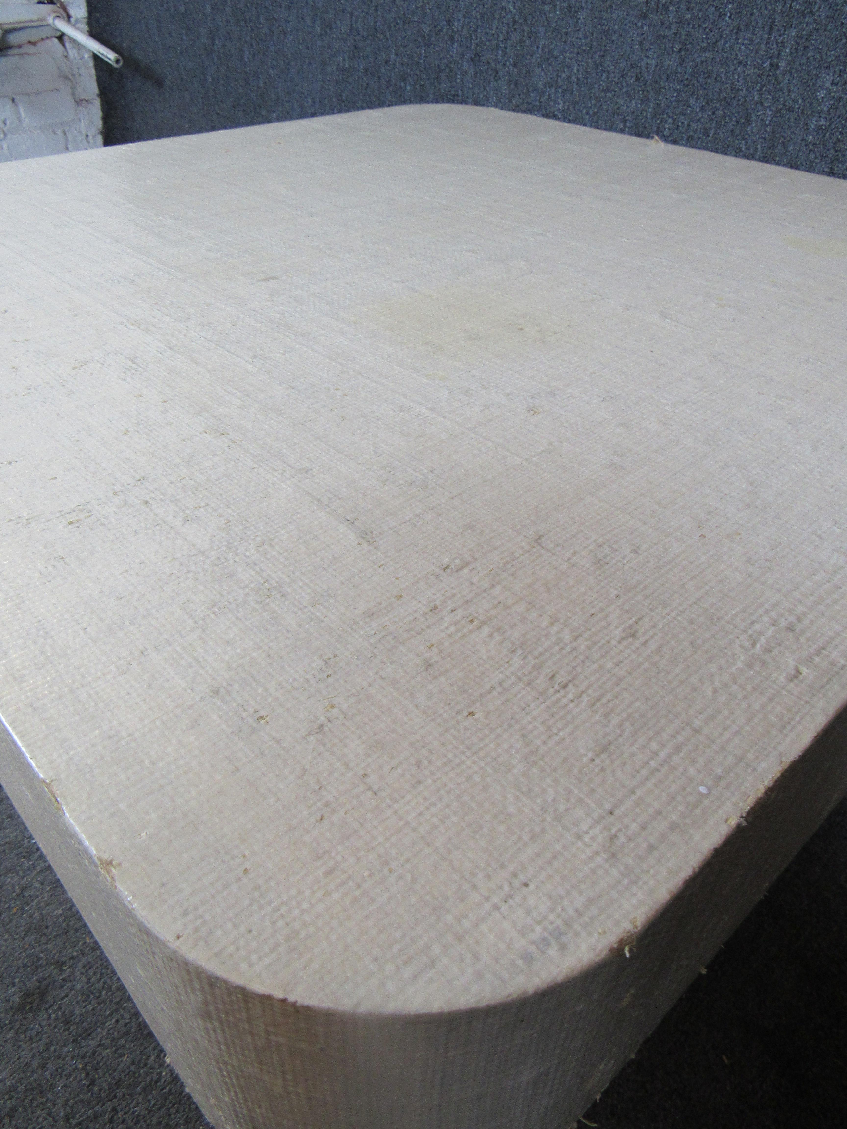 20th Century Vintage Springer Style Grasscloth Coffee Table For Sale