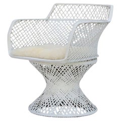 Chaise vintage en fibre de verre filée avec couvercle d'assise en alpaga