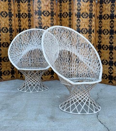 Vintage Spun Fiberglass Peacock Chairs by Russell Woodard - a Pair