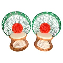 Spun Fiberglass Potted Cactus Chairs, a Pair