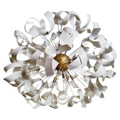 Vintage Sputnik Ceiling Light by Laurie Luminaire, Gold & White, 1980