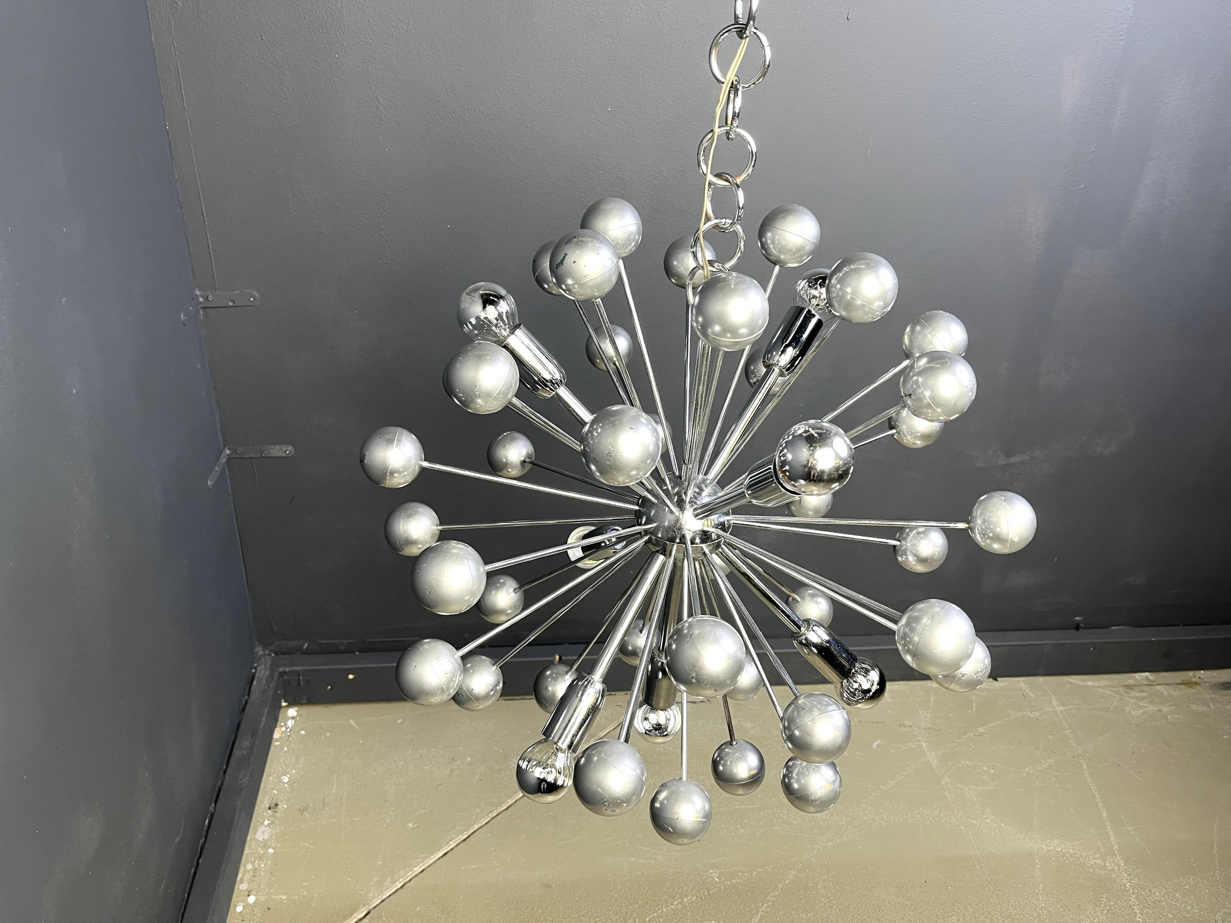 Italian Vintage sputnik chandelier, 1960s For Sale