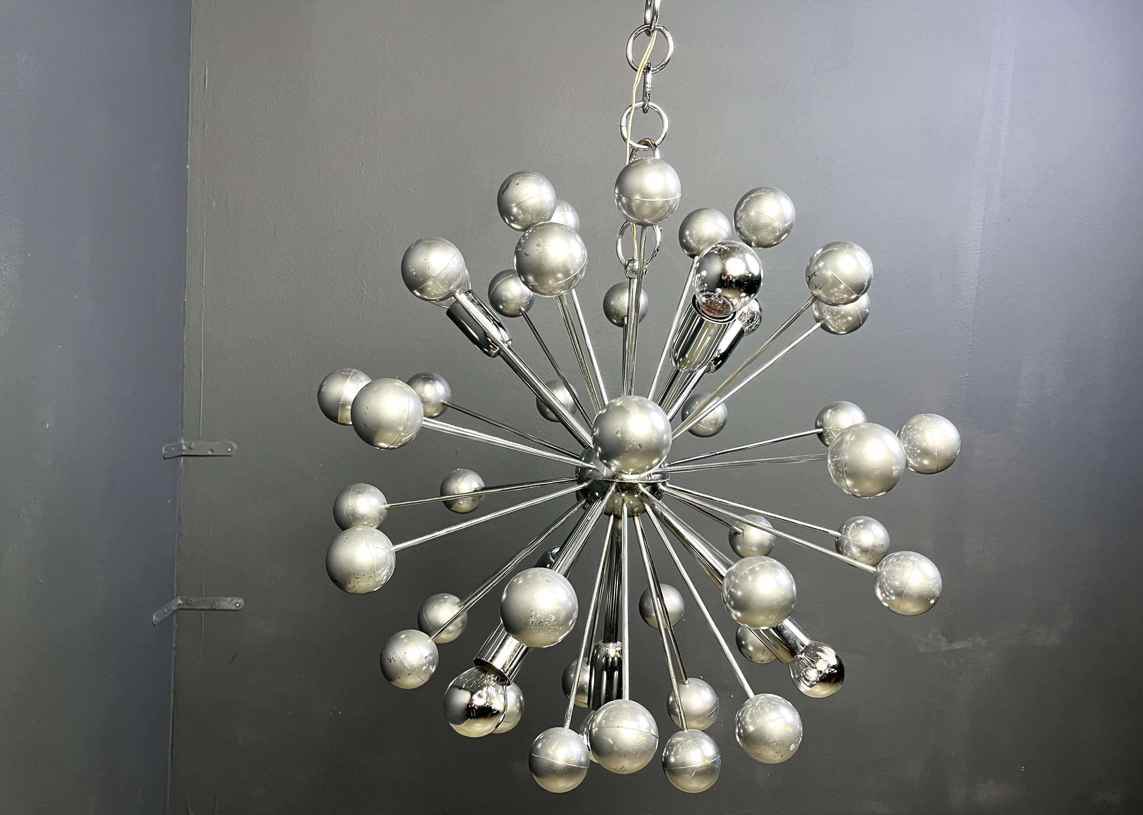Mid-20th Century Vintage sputnik chandelier, 1960s For Sale