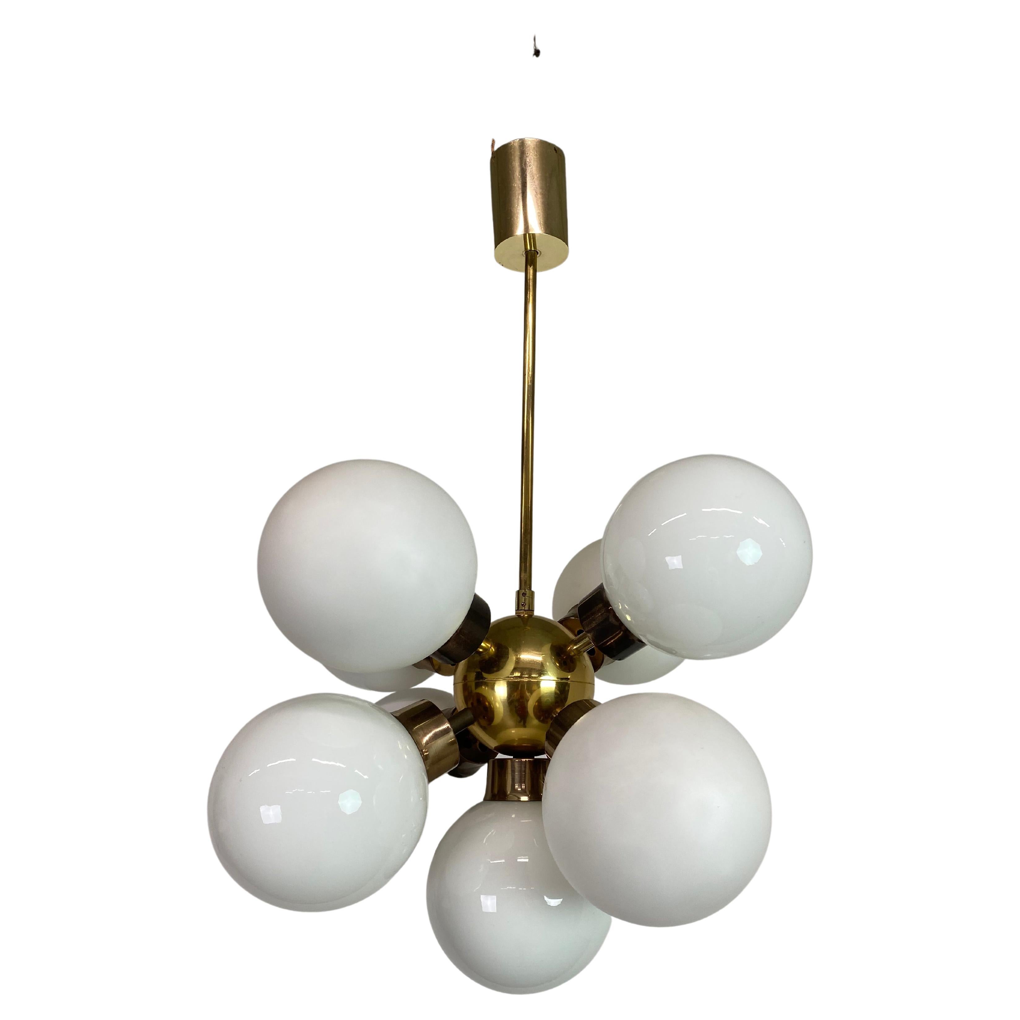 Vintage Sputnik chandelier by Kamenický Šenov For Sale