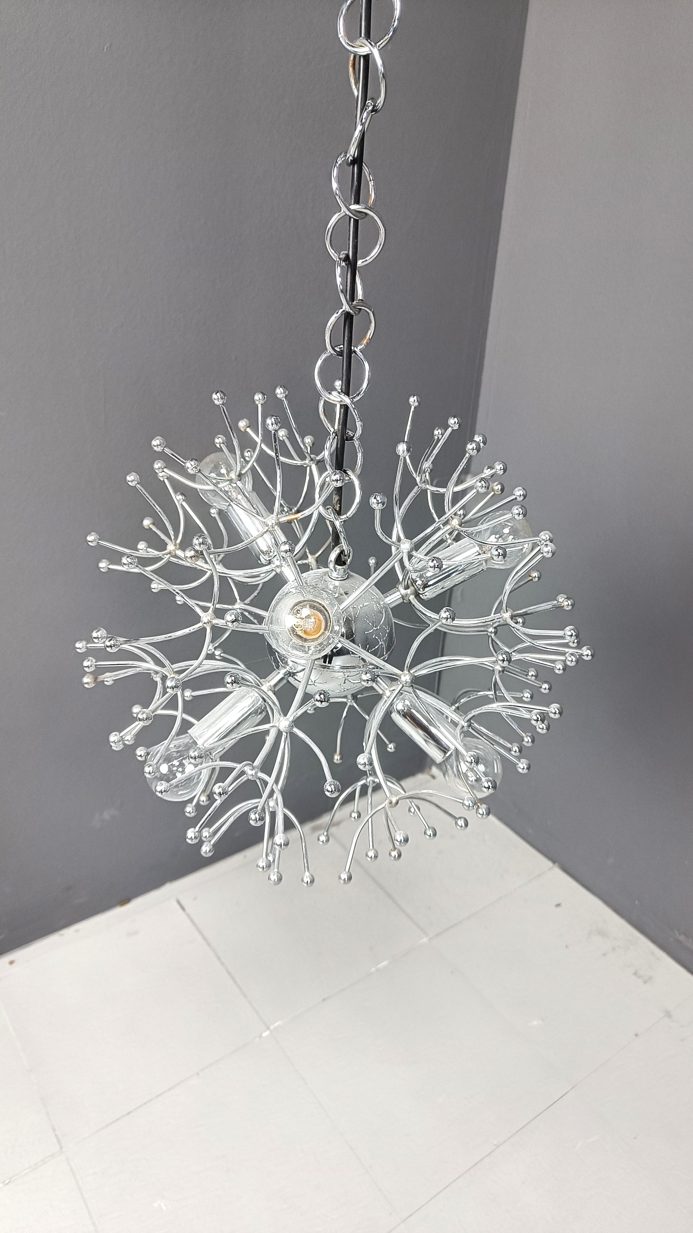 Metà XX secolo Lampadario Sputnik vintage di Sciolari, anni '60 in vendita
